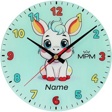 Detské nástenné hodiny MPM Cocco - pistáciová 4597.45, 30cm